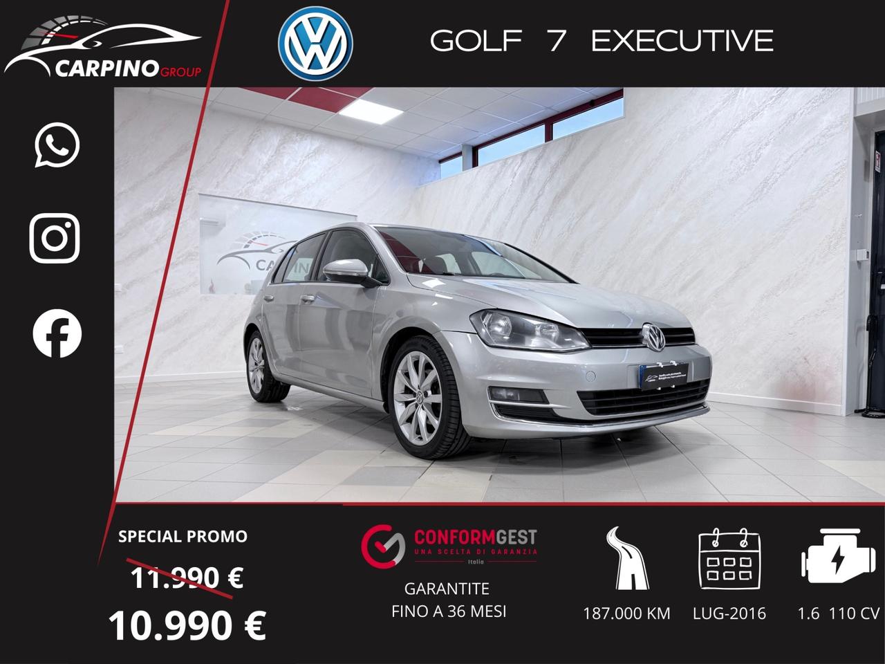Volkswagen Golf 1.6 TDI 110 CV 5p. Executive BlueMotion Technology