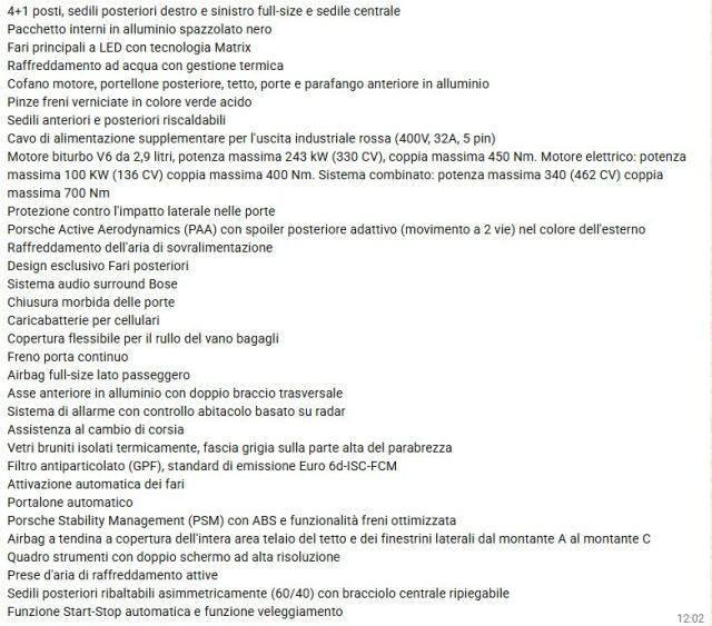 PORSCHE Panamera 2.9 440 CV 4 E-Hybrid Tetto Pelle