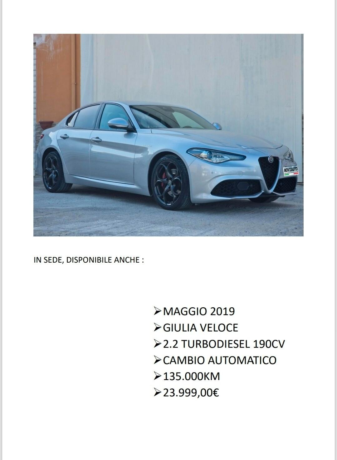 Alfa Romeo Giulia 2.2 Turbodiesel 150 CV Super