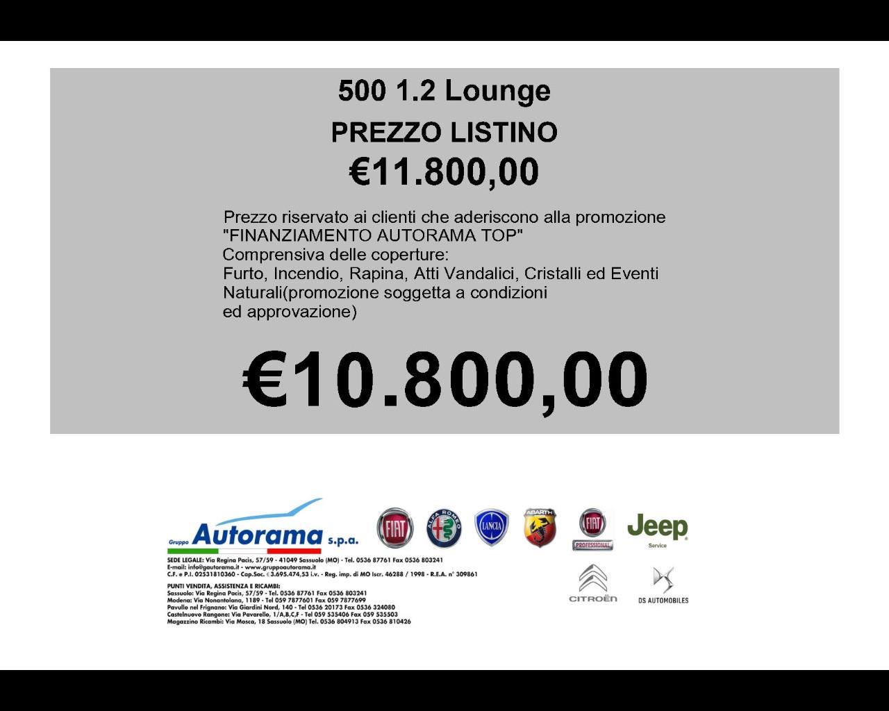 FIAT 500 (2015--->) 500 1.2 Lounge