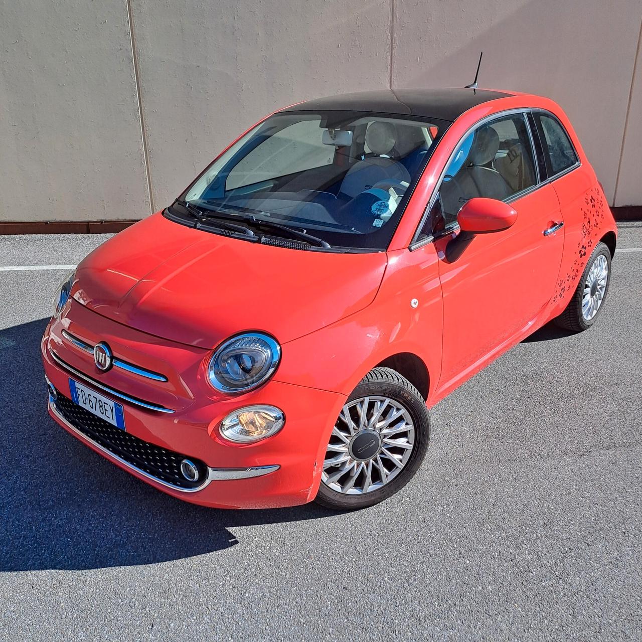Fiat 500 color CORALLO - Tetto panoramico