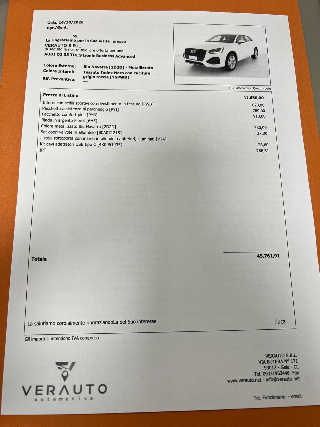 Audi Q2 35 TDI S tronic Business Advanced