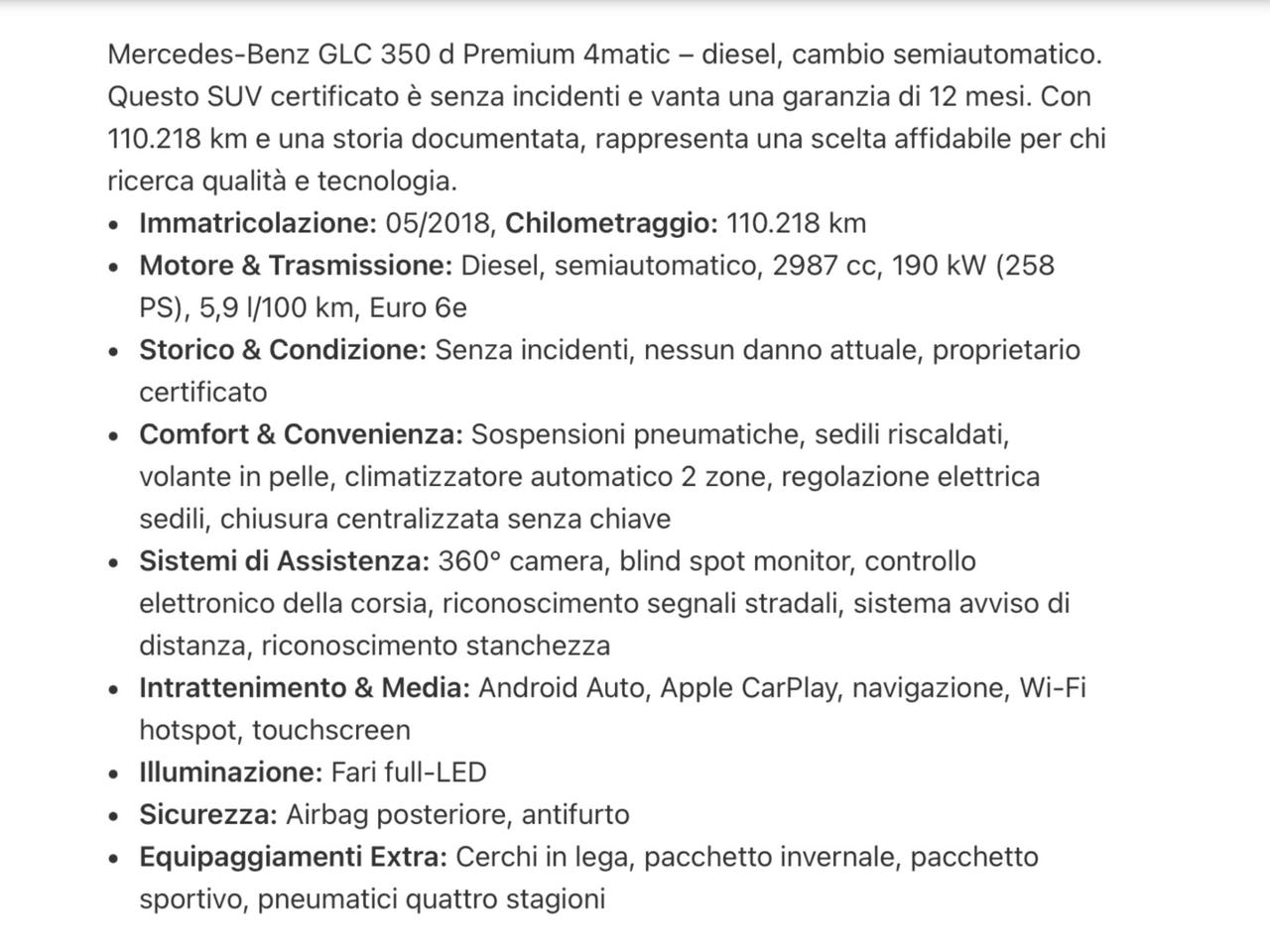 Mercedes-benz GLC 350 d 4Matic Premium 4x4 Perfetta