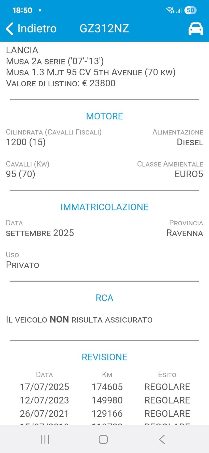 Lancia MUSA 1.3 Mjt 95 CV 5th Avenue