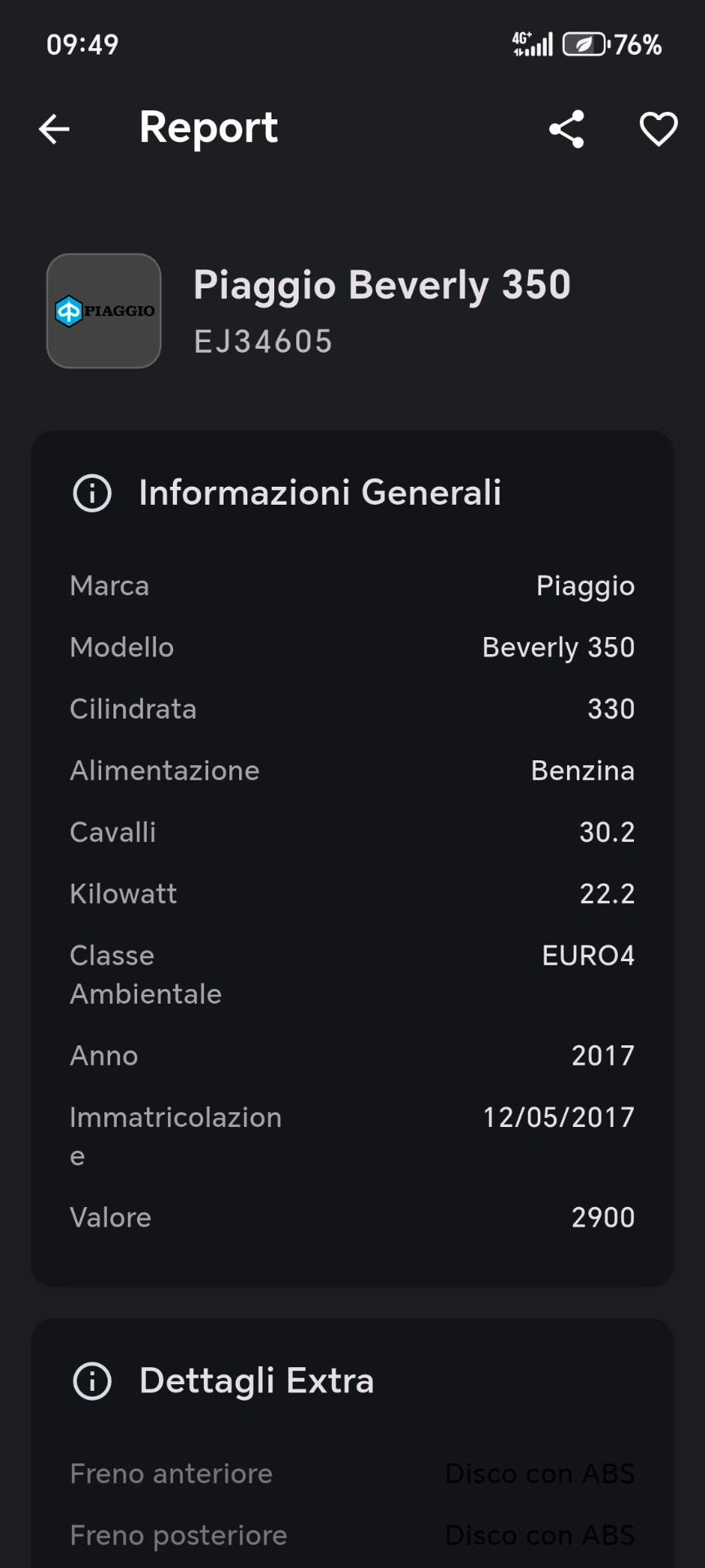 Piaggio Beverly 350 i.e. Euro 4 – anno 2017 – garantito