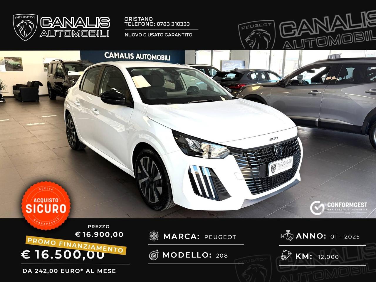 Peugeot 208 PureTech 75 cv Active - 2025 - AZIENDALE