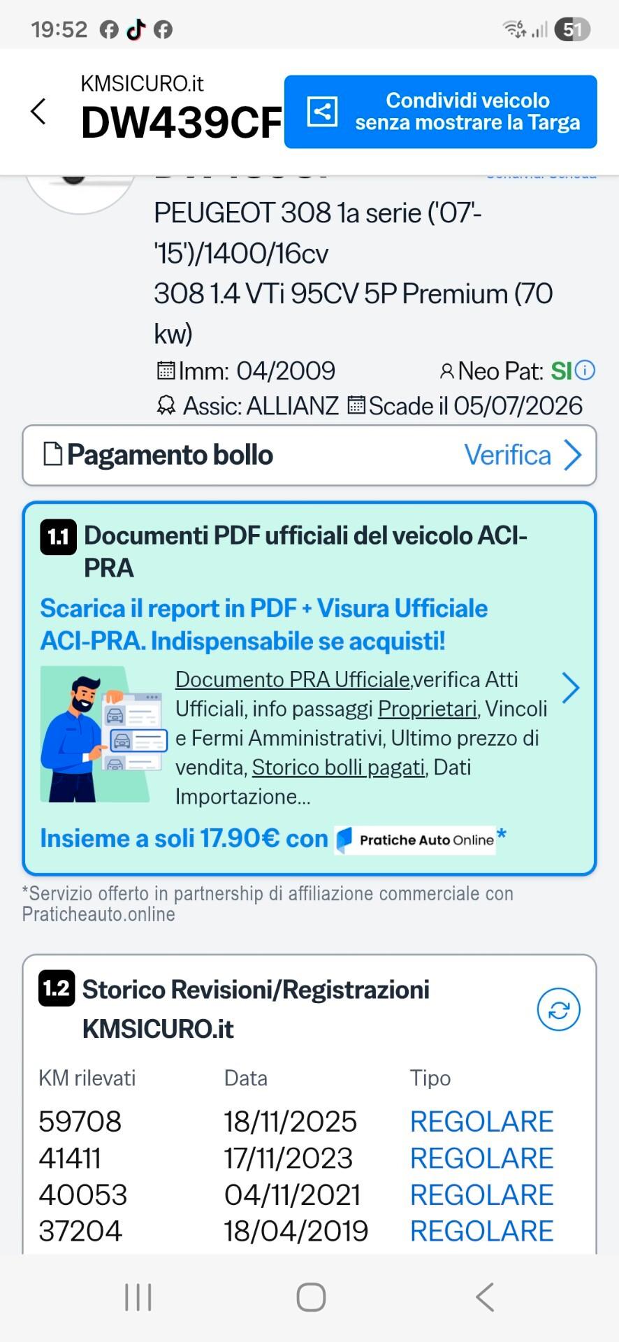 Peugeot 308 1.4 VTi 95CV perfetta e garantita 12 mesi