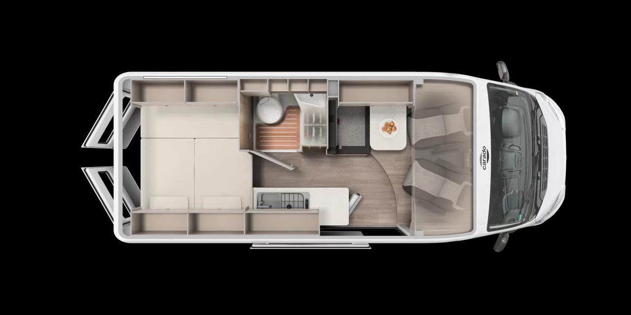 Carado CV600 van con letto matrimoniale posteriore