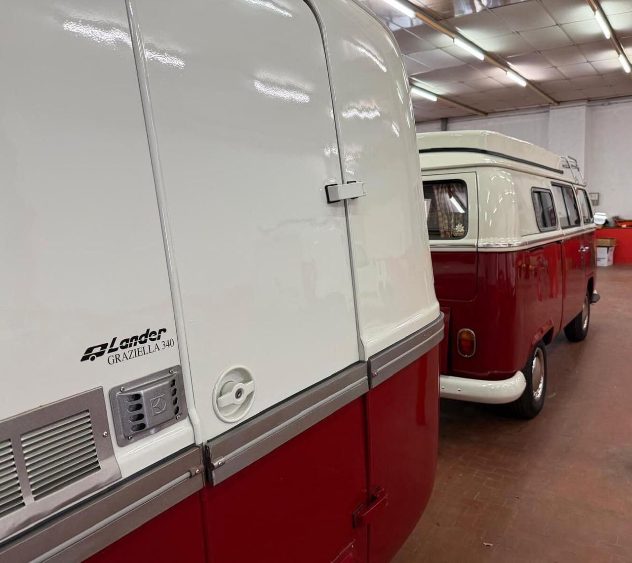 Volkswagen T2a + Roulotte Lander 340 Bora
