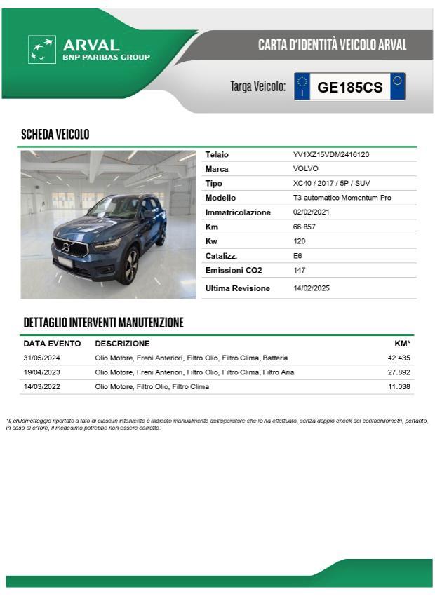 Volvo XC40 1.5 t3 Momentum Pro Telecamera-Cerchi 19''