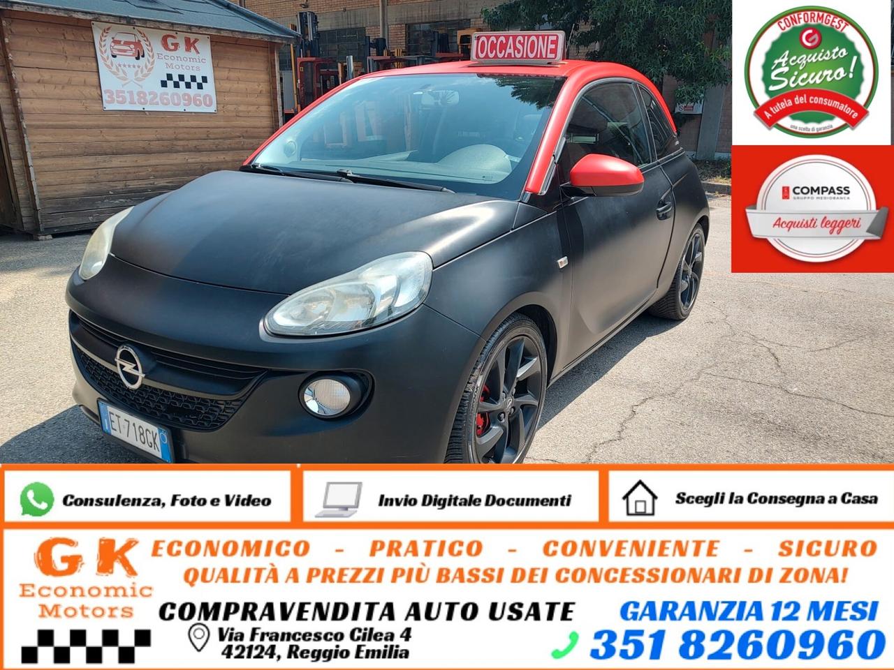 Opel Adam 1.2 70 CV Slam, VERNICE OPACA, OK NEOPATENTATI, GARANZIA L.12 MESI