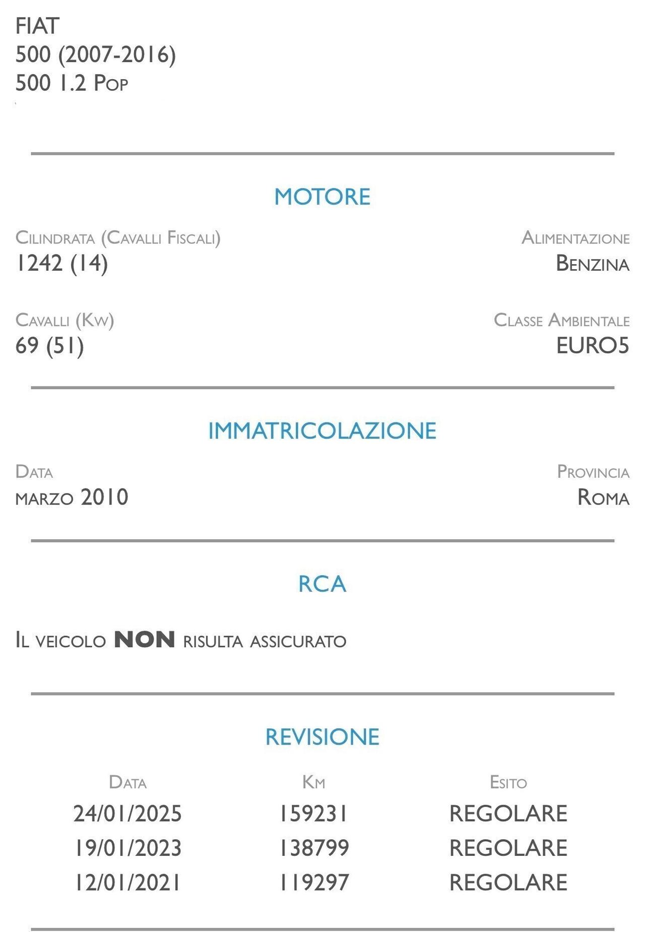 Fiat 500 1.2 Sport - IDEALE PER NEOPATENTATI