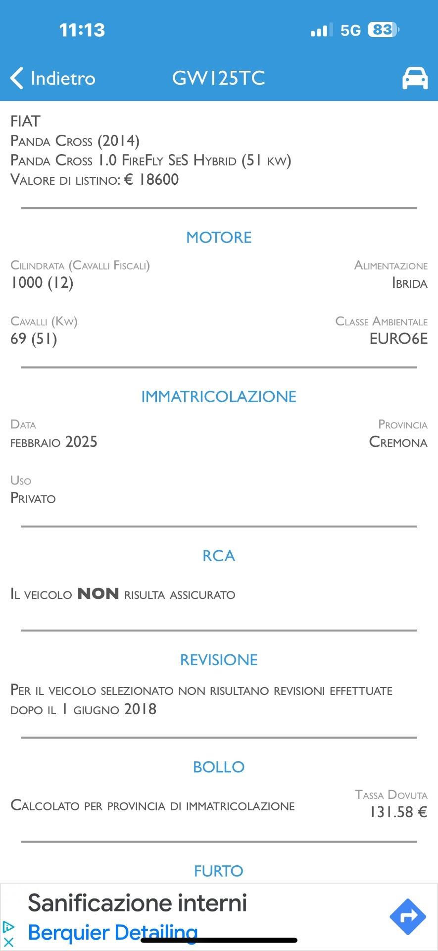 Fiat Panda 1.0 Hybrid 70CV Pandina CROSS KM ZERO 2025