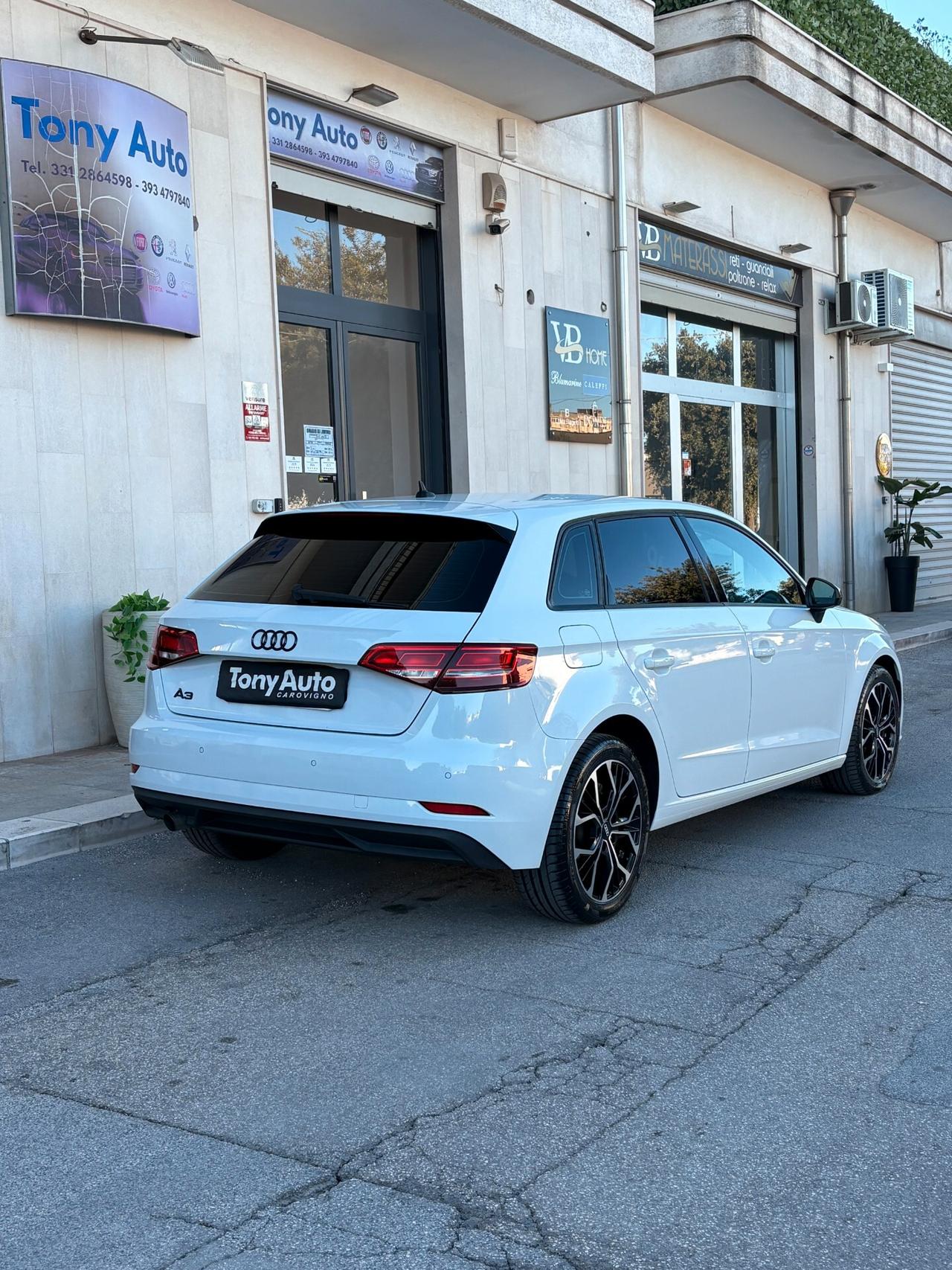 Audi A3 Sportback 30 1.6 tdi Sport 116cv s-tronic NAVI,FULL LED,ANDROID AUTO,SENS.PARCHEGGIO,BLUETOOTH,BLOCK