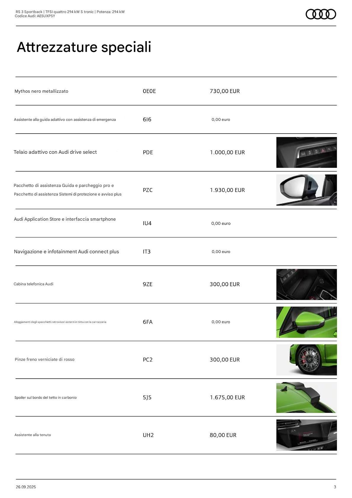 Audi A3 RS 3 Sportback TFSI quattro S tronic