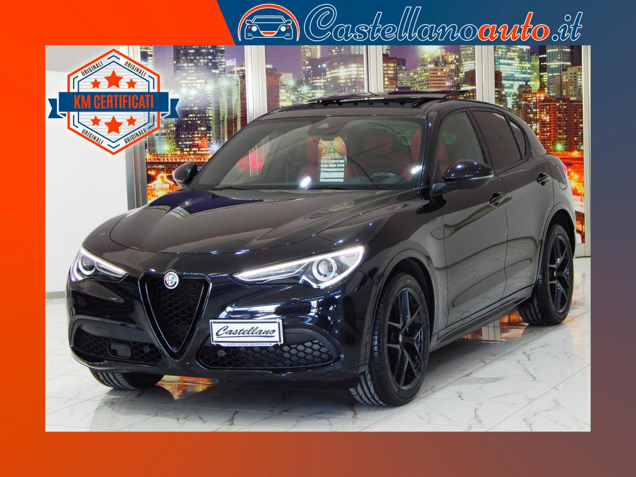 Alfa Romeo Stelvio 2.2 t Veloce Q4 210cv TETTO-NAVI-PELLE ROSSA-PARK