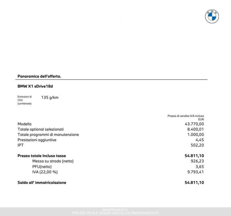 BMW X1 sDrive 18d Msport