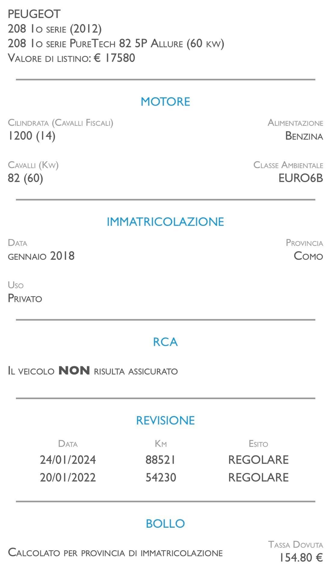 Peugeot 208 PureTech 82 5 porte Allure - NEOPATENTATI