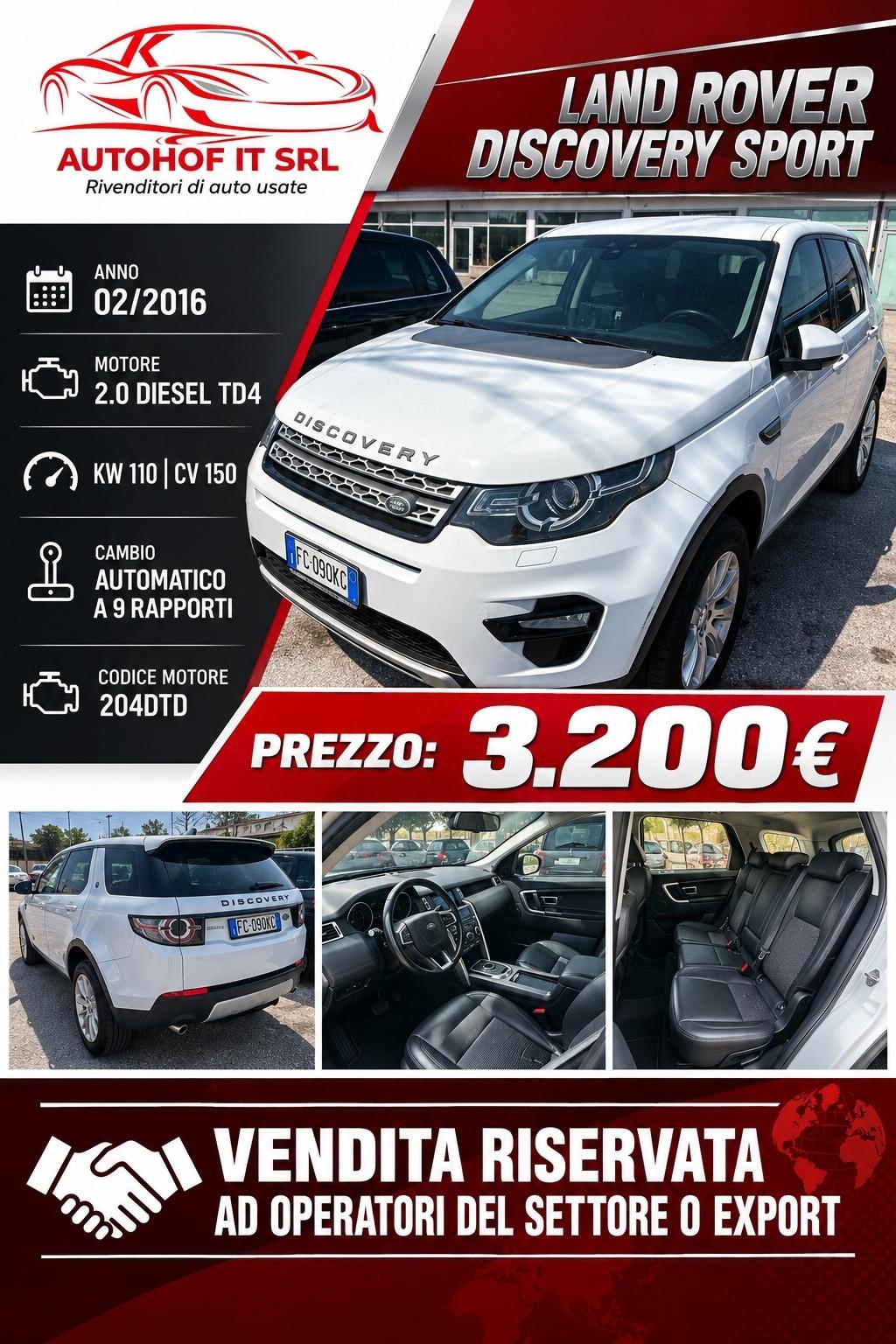Land Rover Discovery Sport 2.0 TD4 150cv MOTORE NON PARTE