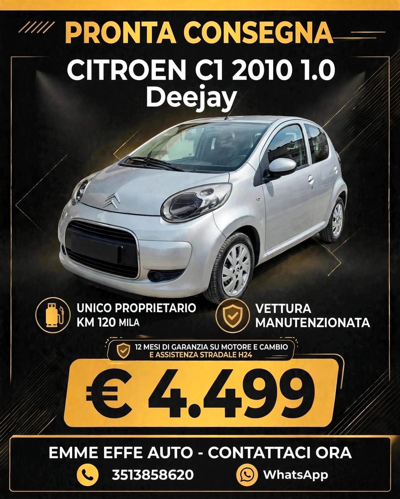 Citroen C1 1.0 5 porte Deejay 2010 12 mesi di garanzia