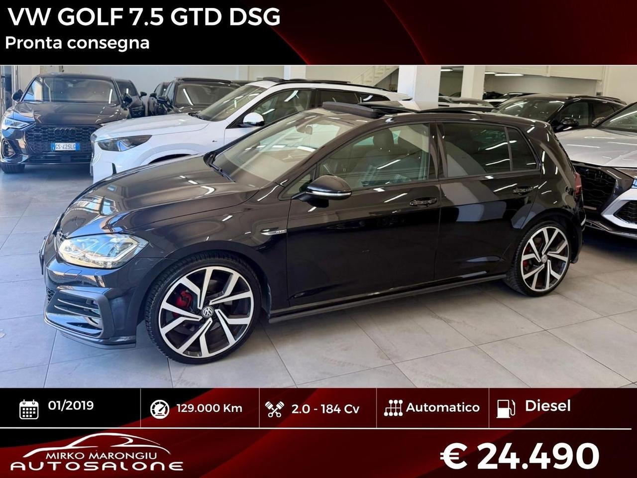 GOLF 7.5 GTD 2.0 DSG TETTO apribile FINANZIABILE