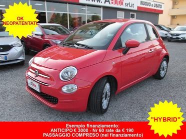 FIAT 500 1.0 Hybrid Lounge - OK Neopatentati - "DA VETRINA"