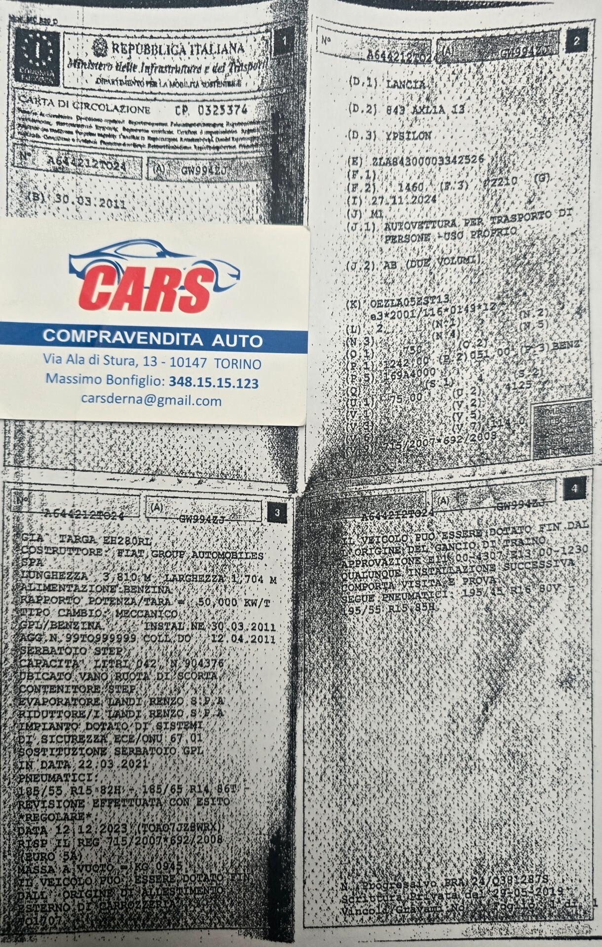 Lancia Ypsilon 1.2 69 CV GPL