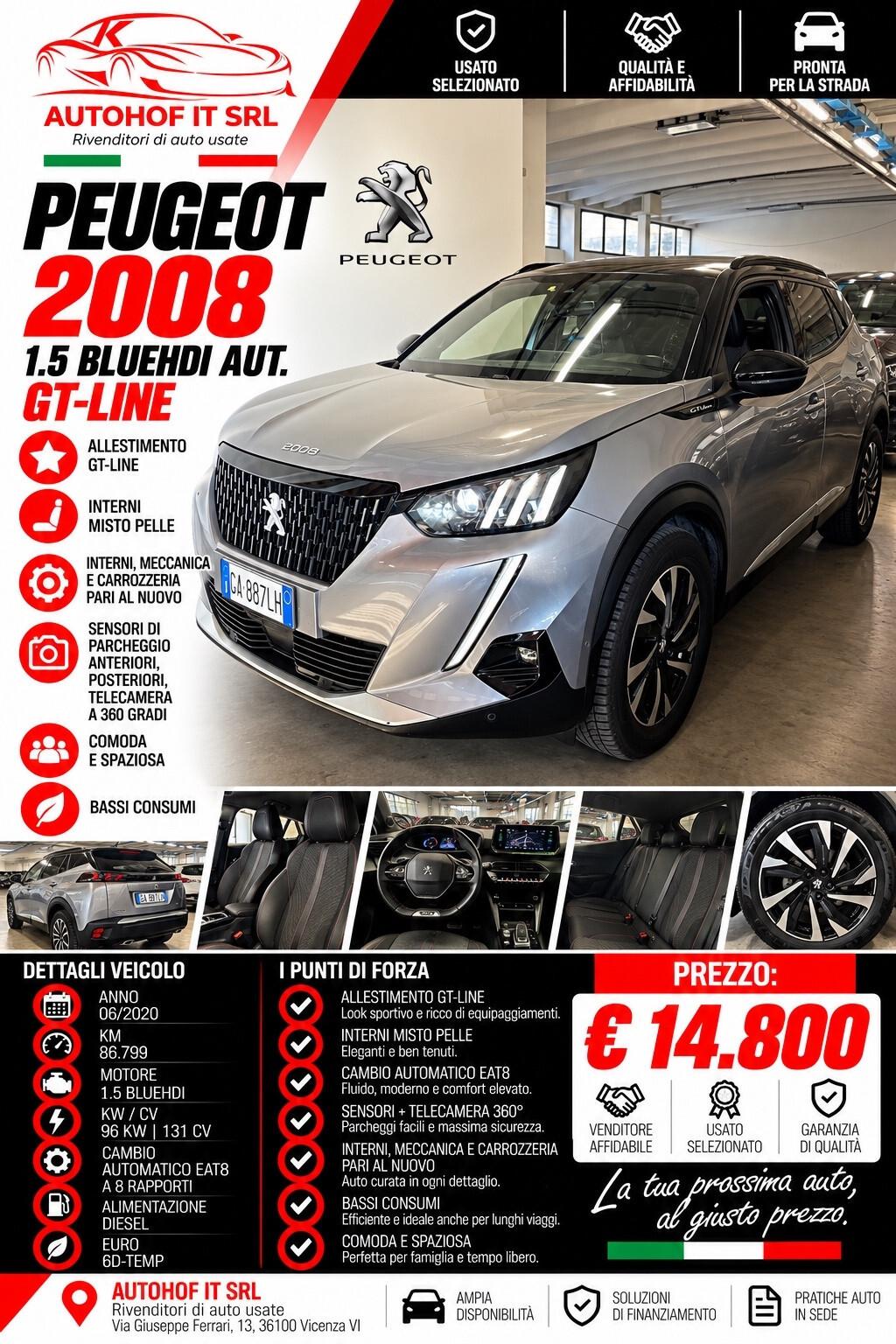 Peugeot 2008 1.5 Bluehdi AUT. GT LINE