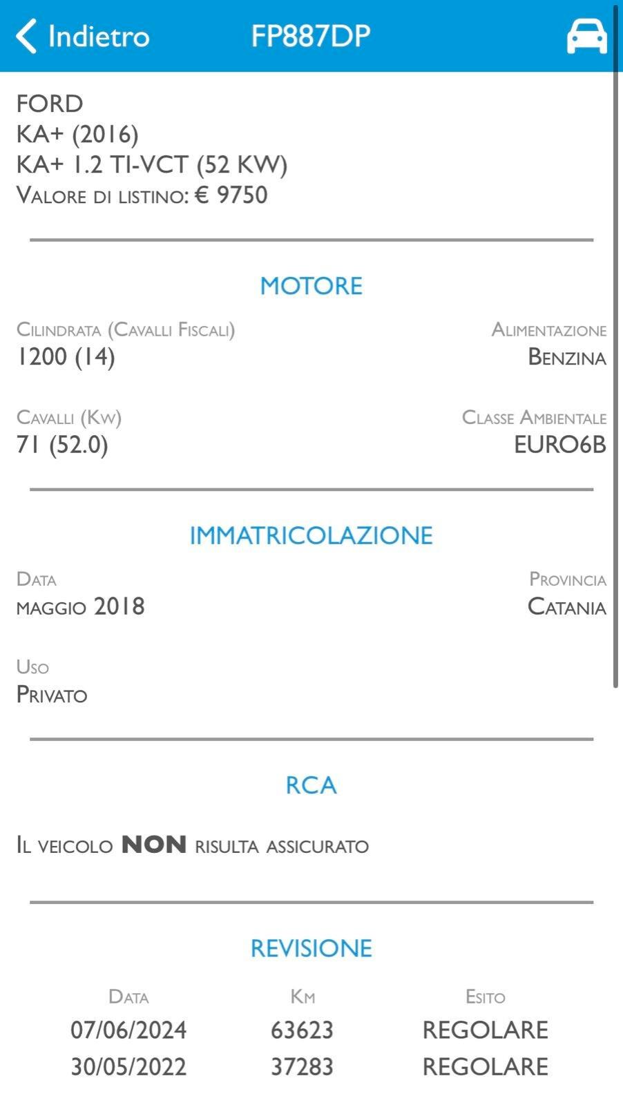 Ford Ka+ 2018 - UNI PROP - PARI A NUOVO