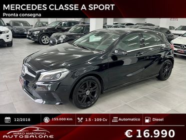 Mercedes CLASSE A Sport 2018 finanziabile