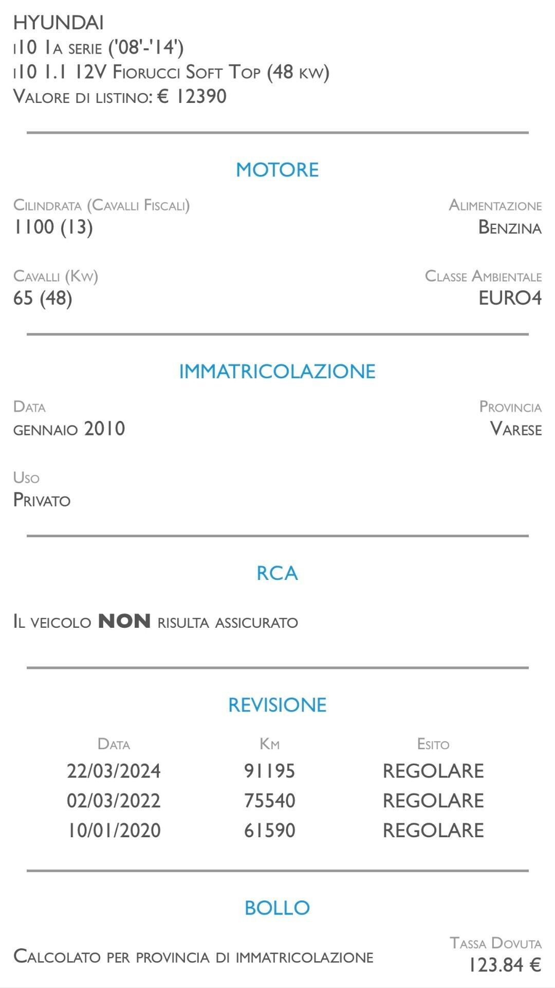 Hyundai i10 1.1 12V Active - IDEALE PER NEOPATENTATI