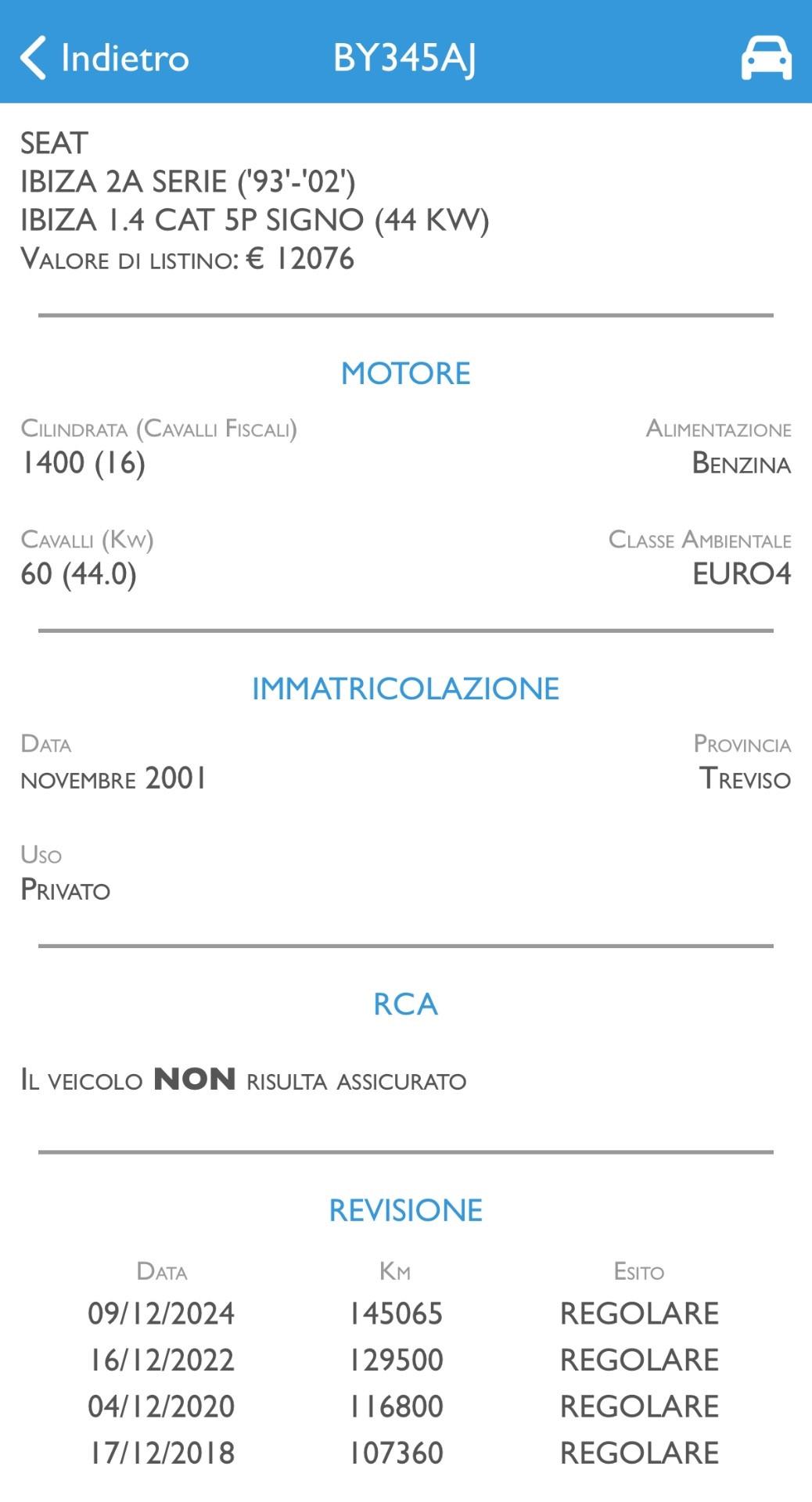 SEAT IBIZA 1.4 BENZINA UNICO PROPRIETARIO
