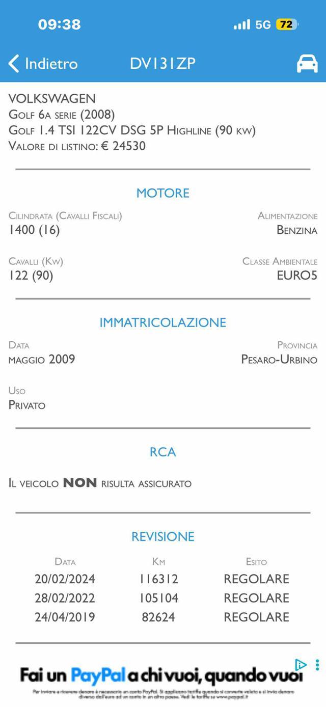 VOLKSWAGEN Golf 1.4 TSI 122CV DSG 5p. Highline