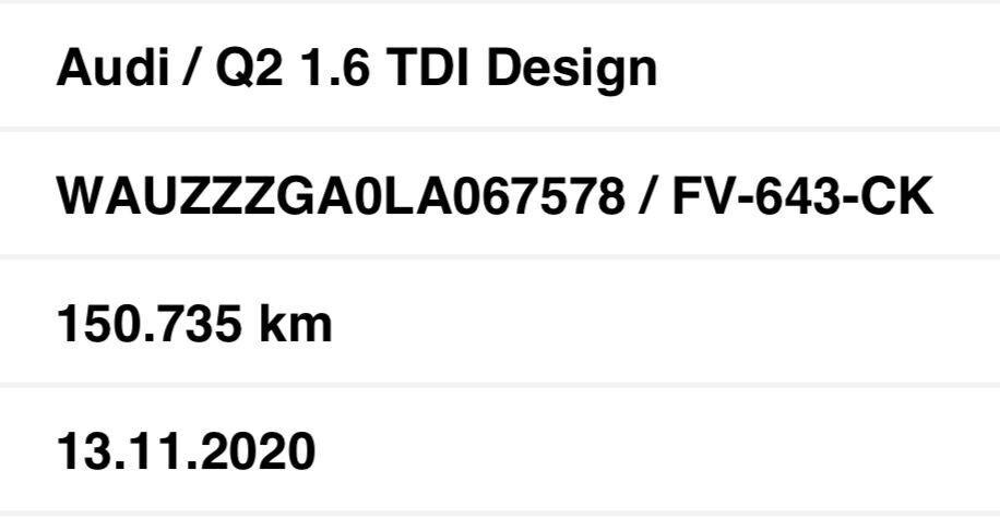 AUDI Q2 1.6 TDI 116CV DSG7