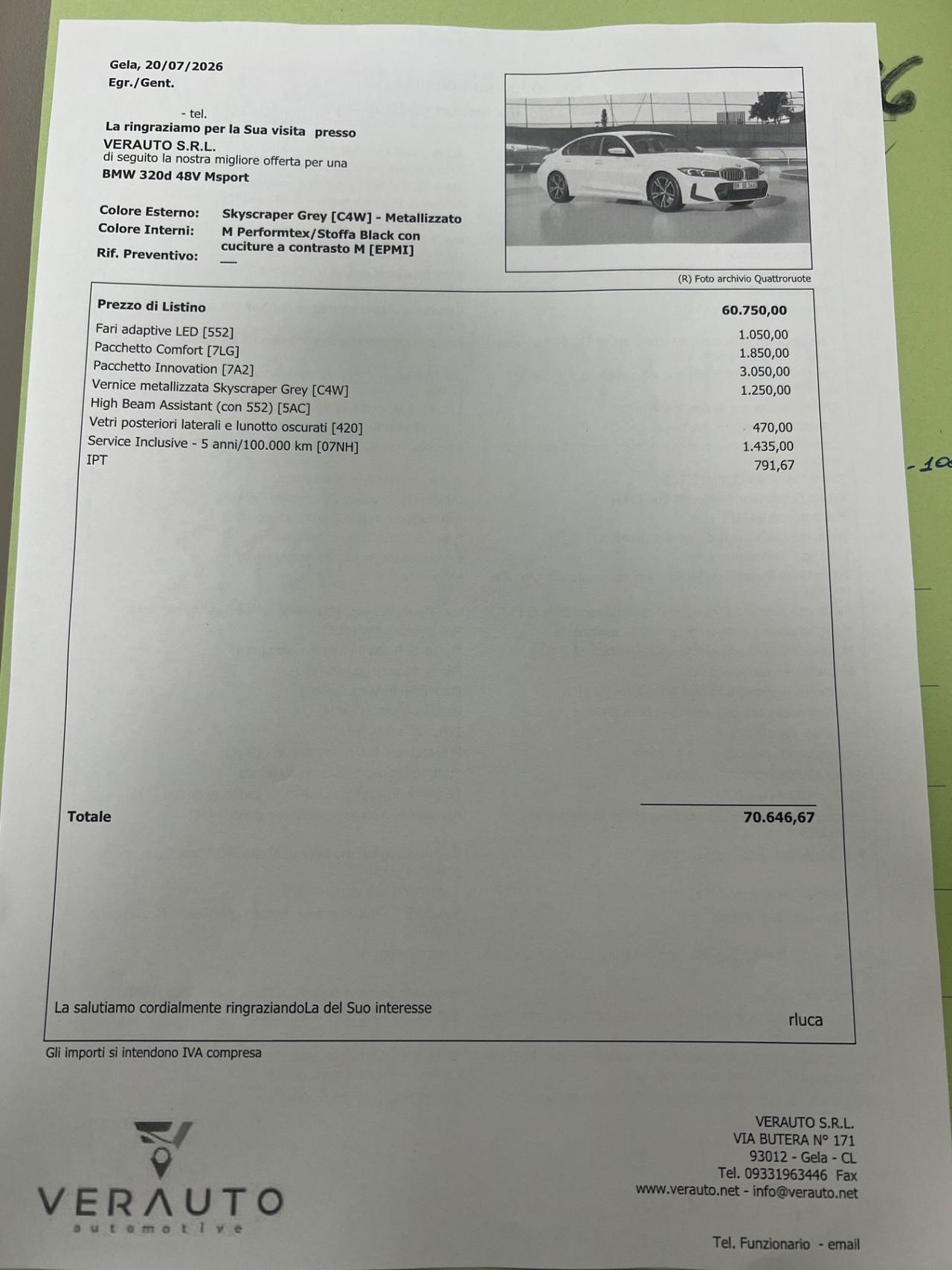 Bmw 320d 48V Msport - €12.000 DI SCONTO SUL PREZZO DI LISTINO