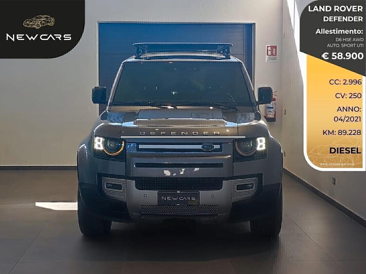 Land Rover Defender D6 HSE AWD AUTOMATICO SPORT UTI