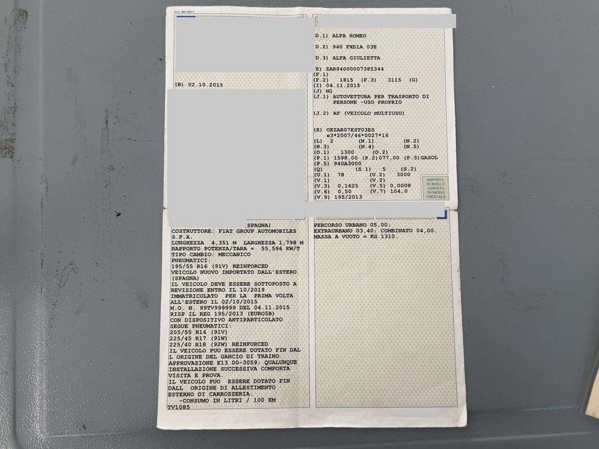 Alfa Romeo Giulietta 1.6 JTDm-2 120 CV Distinctive