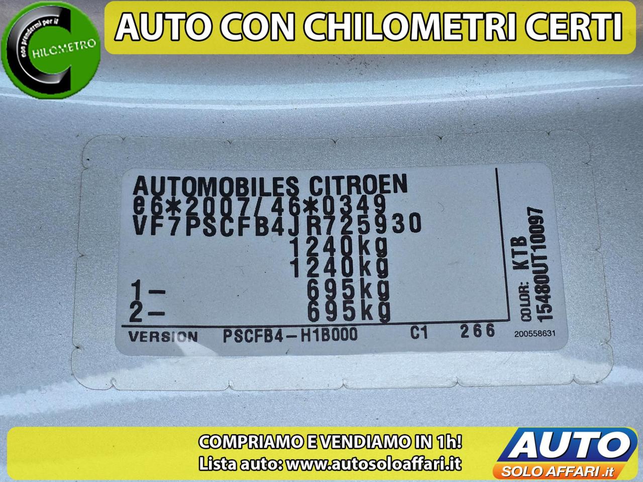 Citroen C1 5 Porte C1 5P 1.0 VTI 72CV EU6C 59.000KM - TASSO ZERO!!