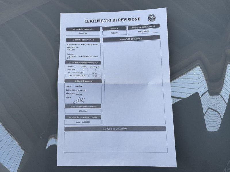 FIAT Panda 1.2 Easy 69cv E6 UNIPRO NEOPATENTATI CRONOLOGIA TAGLIANDI