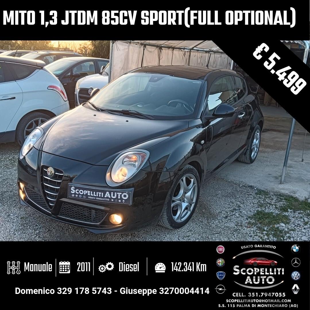 MiTo 1,3 JTDm 85cv Sport !Full Optional!