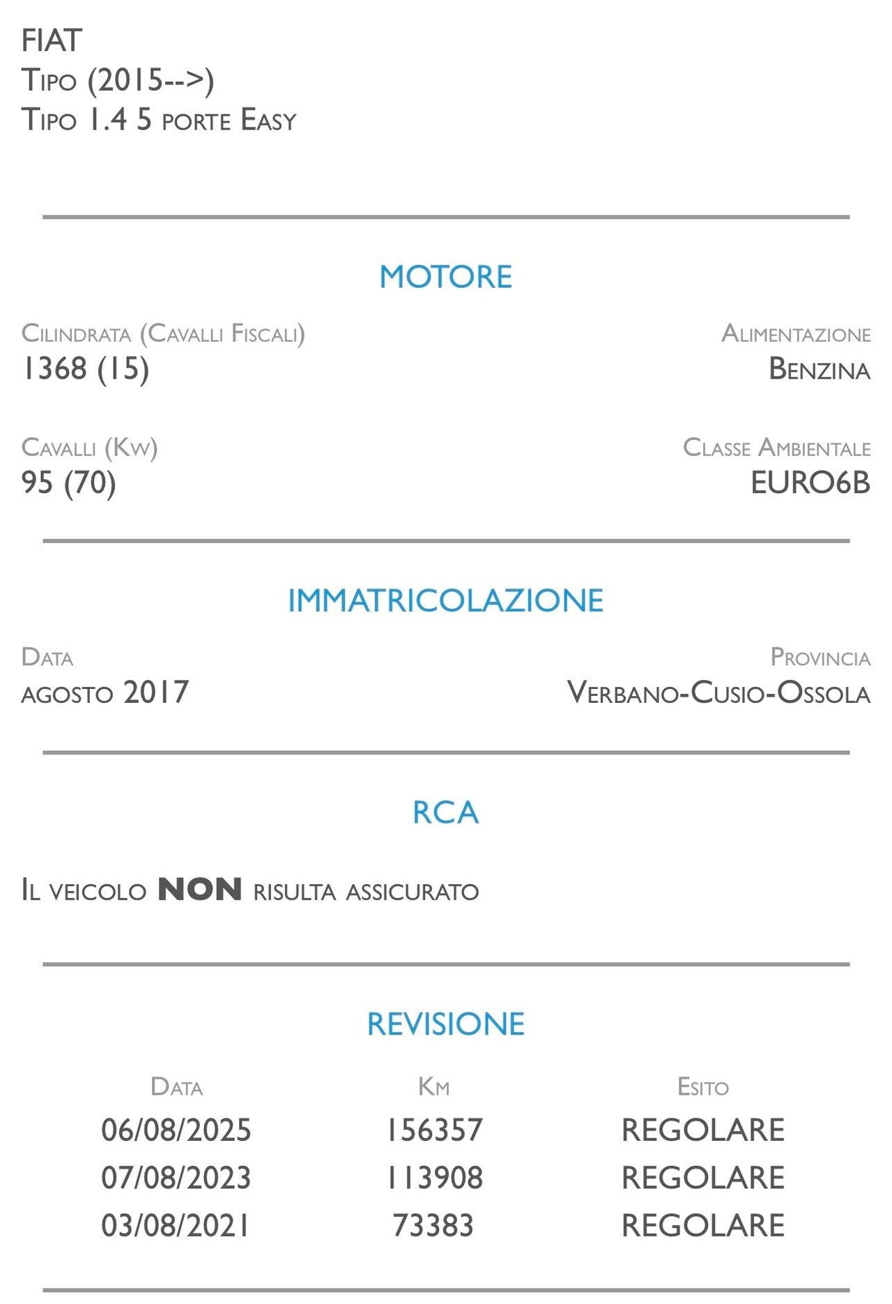 Fiat Tipo 1.4 5 porte Easy - UNICO PROPRIETARIO