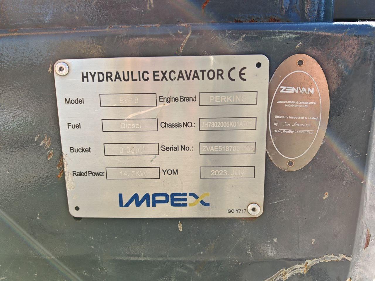 ZENVAN 518 Mini Escavatore