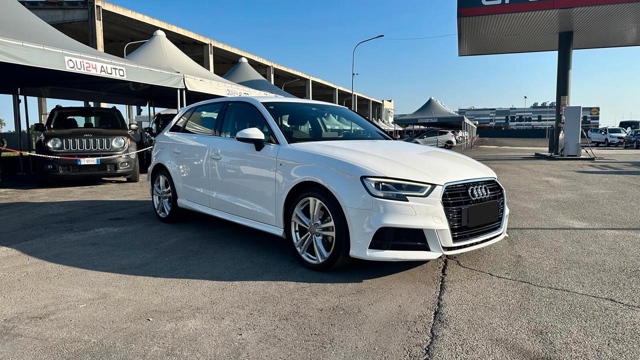 Audi A3 SPB 30 TDI S line Sport UNICO PROPRIETARIO KM CERTIFICATI