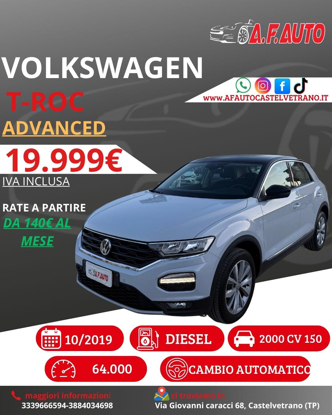 Volkswagen T-Roc 2.0 TDI SCR 4MOTION Advanced BlueMotion Technology