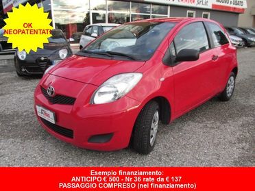 TOYOTA Yaris 1.0 3p. - OK NEOPATENTATI - "VEICOLO PRONTO USO"