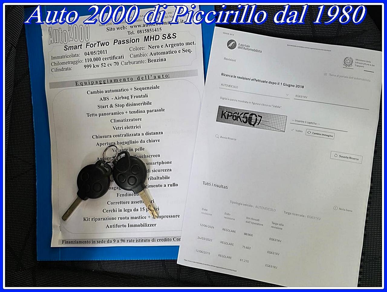 Smart ForTwo 1000 Passion MHD Garanzia12Mesi