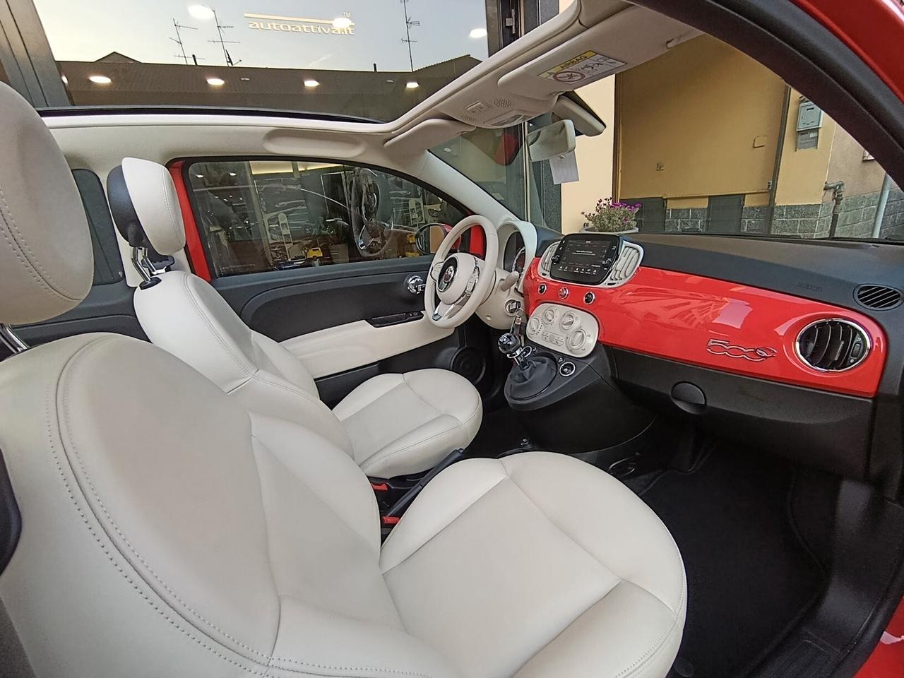 Fiat 500 C 1.0 Hybrid Lounge Rosso Corallo Pelle Full