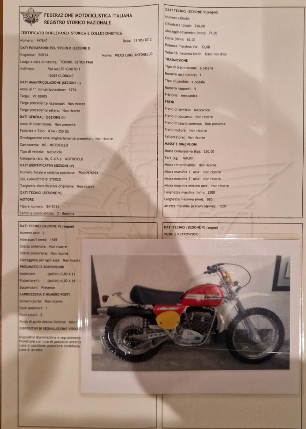 Ktm 250 GS Gs 250 regolarità enduro