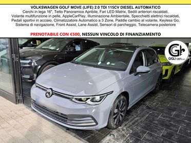 Volkswagen Golf TDI MOVE LIFE C.16 Tetto Nav Led Matrix Clima3Zone