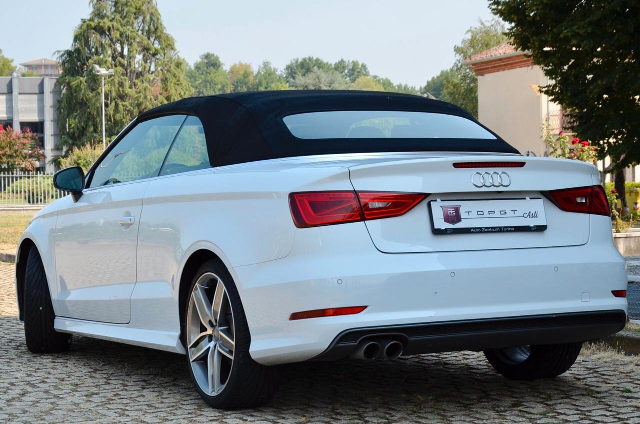 AUDI A3 CABRIO 2.0 TDI S-LINE INT+EXT 150cv S-TRONIC, UNICO UTILIZZATORE, UFF ITALIANA, EURO 6B, XENO, FRANGIVENTO, NAVI, PERMUTE